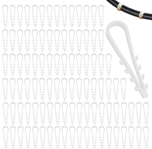 GZRXIOUS 100PCS Clips para Cables en U Tipo Clavo, Clip de Cable Fijación, Taco de Bucle, Soporte para Cables, Clip de Fijación para Gestión de Cables Auto Interior Bricolaje