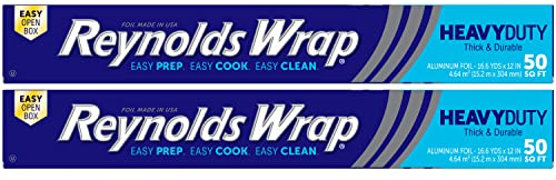 Reynolds Wrap Aluminum Foil, Heavy Duty, 50 sq ft, (2 Pack)