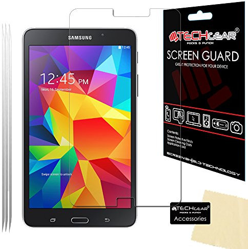 TECHGEAR [3 Pack] Protection d'Écran pour Galaxy Tab 4 7.0, Film de Protection Écran Ultra Clair avec Chiffon et Carte d'Application Compatible pour Samsung Galaxy Tab 4 7.0 Pouces (SM-T230)