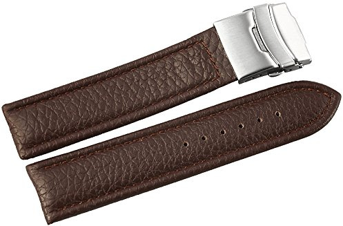 Leder Uhrenarmband Uhrenband Uhrband Ersatzband Armband braun Nahtfarbe braun 816270700122 Stegbreite 22 mm