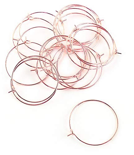 Brass Wine Glass Charm Rings Rose Gold Round 0.8x25mm Pack Of 50