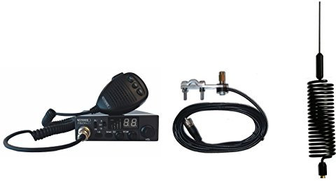 CB Radio & Antenna Kit - Moonraker Minor II Plus 80ch 12v/24v CB Radio + Black Mini Tornado CB Antenna + Mirror Mount (CB Kit)
