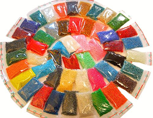 Rocailles Perlen Set 3mm 50 Farben GLASPERLEN 8/0 17000stk POSTEN SEED BEADS AM52