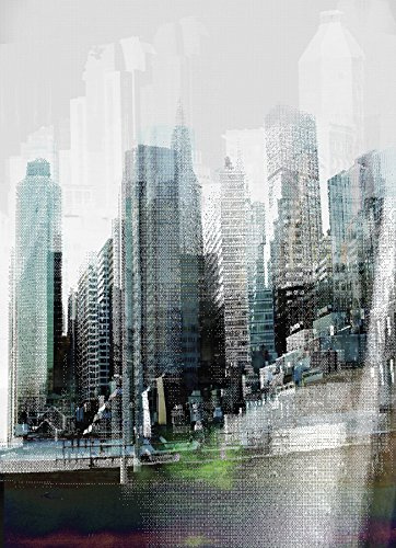 Komar Fototapete RUSH | 184 x 254 cm -Tapete, Wand Dekoration, Stadt, Skyline, 3D, Abstrakt, Design, Illustration, Schlafzimmer, Wohnzimmer | 4-202
