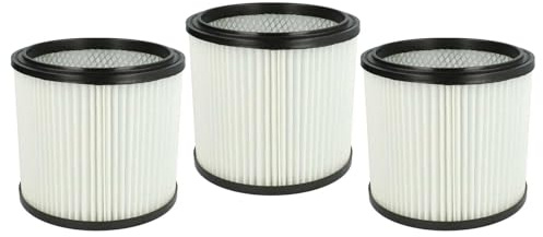 vhbw 3x Faltenfilter kompatibel mit Aqua Vac 7402 B/P | 7400, 7402, 7403 B, 7402 B, 7402 P, 74038 Staubsauger - Filter, Patronenfilter, weiß
