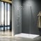 ELEGANT 800mm Wet Room Shower Enclosure Easy Clean Screen Panel with 900x1400mm Walk in Stone Shower Tray and Waste