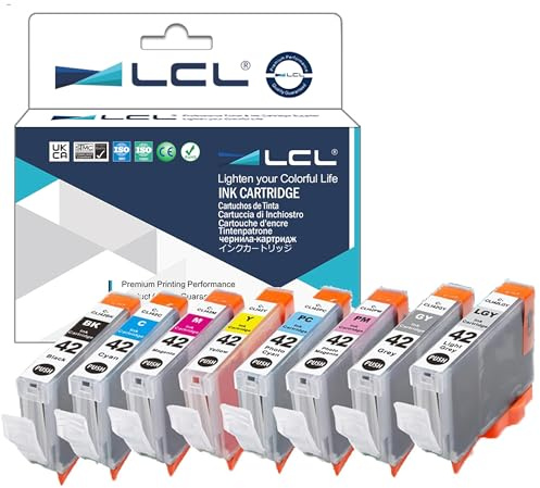 LCL CLI-42 CLI42 (8 BK C M Y PC PM GY LGY) Compatible Ink Cartridge | Replacement for Canon PIXMA Pro-100 PIXMA Pro-100S
