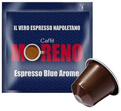 CAFFÈ MORENO NEX - ESPRESSO BLUE AROME - Box 100 NESPRESSO KOMPATIBLE KAPSELN 7g