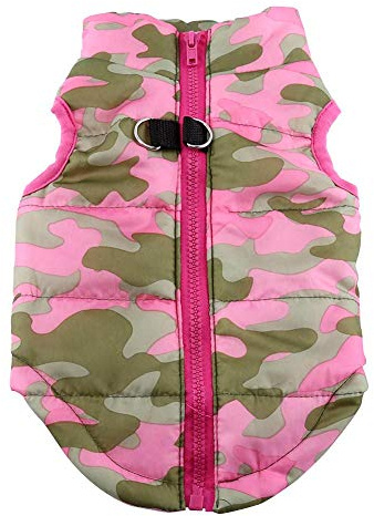 Winterjacke für Hunde und Katzen, warme, atmungsaktive Baumwolljacke mit Schleife, in 4 Größen und Farben erhältlich, für Chihuahua und andere Haustiere (M)