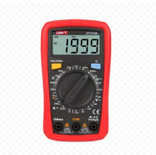Silver Electronics Digitaler Multimeter (UT131) Handflächengröße, Messung von AC/DC-Spannung, Dioden- und Durchgangsprüfung, Batterietest, manueller Bereich, max. Display: 2000