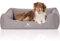 Knuffelwuff Orthopädisches Hundebett Leano aus Velours mit Handwebcharakter Übergröße XXXL 155 x 105cm Grau - abnehmbarer Bezug - waschbar - für große, mittelgroße und kleine Hunde