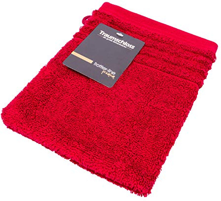Traumschloss Frottier-Line Premium hautsympathischer Waschhandschuh aus 100% amerikanischer Supima Baumwolle 600g/m², Farbe:dunkelrot, Größe:16x21