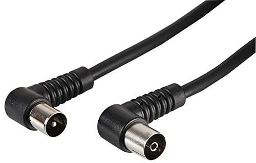 PRO SIGNAL JR9008A/06M BLACK - ROHS TV Aerial Lead, 90 Degree Coax Plug to 90 Degree Coax Socket 0.6m Black