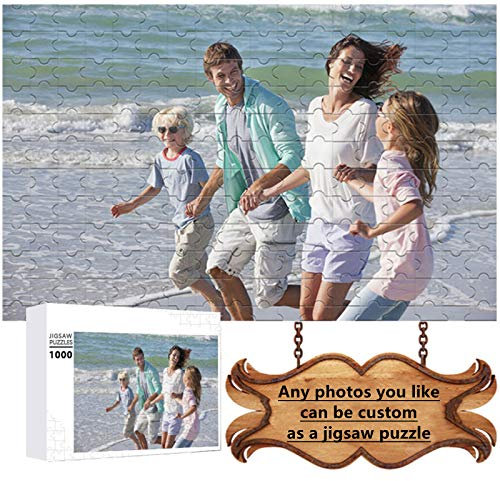 AIDEHUA Personalised Wooden Jigsaw Puzzle from Photo 1000 Pieces (Available 200 300 500 1000 1500 Pieces), Custom Customised Design Your Own Puzzles with Image Picture for Adults