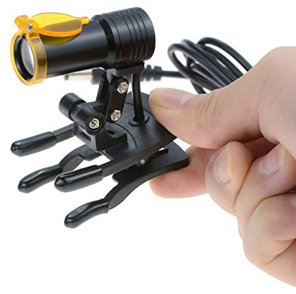 ORILAO 5 W tragbare Clip-Stirnlampe, LED-Scheinwerfer, Kopflampe mit Filter für Ferngläser, Lupen, Brillen-Werkzeug (Kunststoff-Clip)