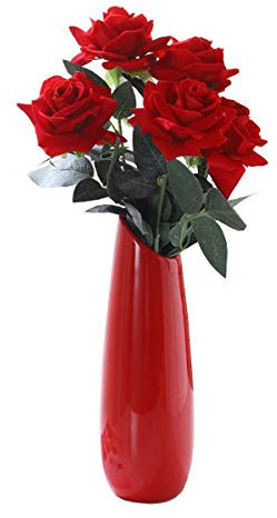 CIEEIN CIEHT Vaso di ceramica Accessori per la casa Disposizione dei fiori dell'ornamento del fiore essiccato in stile europeo Rosso B 30.5cm di altezza