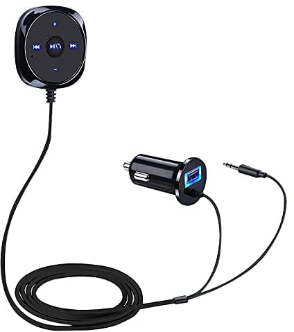 Auto Bluetooth Audio Receiver,MoreChioce Bluetooth 3.0 Adapter Freisprecheinrichtung Bluetooth Empfänger Car Kit mit Port USB 3,5 mm AUX Input Port Verlängerungskabel Musikempfänger