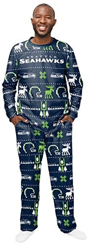 FOCO NFL Winter Xmas Pyjama Schlafanzug - Seattle Seahawks - XL