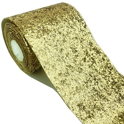 WDragon Glitter Wallpaper Border Peel and Stick Sparkle Glitter Wall Border Ceiling Decorative Border for Home Room Wall,Black Silver Gold (Gold)