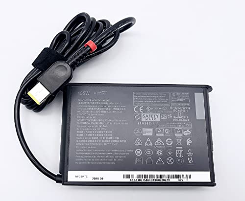 20V 6.75A 135W Netzteil ADL135NDC3A ADL135NLC3A ADL135NCC3A kompatibel für Lenovo ThinkPad P1 20MD P1 20ME X1 Extreme 20MG SA10E75864 00HM686 IdeaPad Laptop Netzteil
