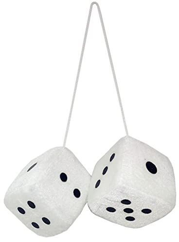 Auto Hängend Ornament,Auto Dekoration Charm Anhänger Flauschige Würfel Plüsch Würfel mit Punkten Auto Rückspiegel Charms Auto Dekoration Auto-Zubehör zum Aufhängen Lustige Geschenke