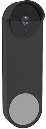 Silicone Doorbell Case Google Nest Hello Doorbell (Wired) 2022 Cover Weatherproof Protective Nest Doorbell Silicone Skin Case (Black)