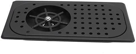 Rinceuse de Verre de Robinet en Métal, Rinceuse de Verre de Laveuse de Tasse de Rinceuse de Pichet avec le Tuyau de Plateau D'égouttement de Vidange pour le café de Barre (Noir A)