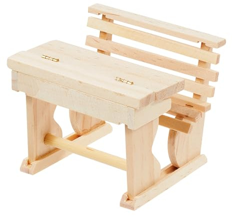 Hobbyfun Miniatur Schulbank Holz 5.8x6.0x7.0 cm Mini Deko Möbel Modell Ganzjährig Puppenhaus Zubehör