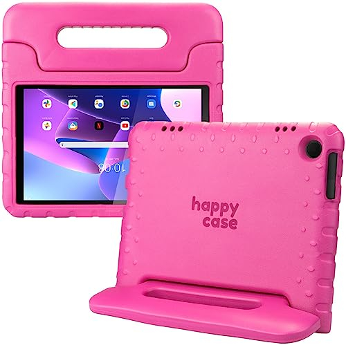HappyCase Kinder Tablet Hülle Geeignet für Lenovo Tab M10 Gen 3 (10.1) | Kinderfreundliche Hülle | Schutzhülle | Kinderhülle | mit Griff und Ständer | Rosa