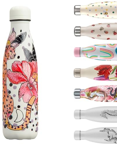 Chilly's Water Bottle - Stainless Steel and Reusable - Leak Proof, Sweat Free - Cheetah Jungle, 500ml