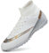Agnueuty Football Boots Men Women,Light-Weight Football Shoes Kids,Boys Girls Football Trainers,White,9.5UK