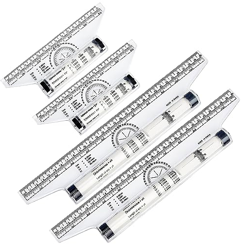 YOUNGSAY 4 Stück Paralleles Rolling Lineal, 15 cm/30 cm Rolllineal aus Kunststoff, Transparent Rolling Lineal für Schulen und Büros (2 Spezifikationen)