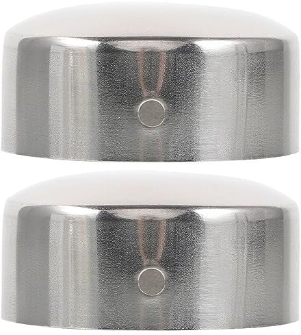 OSALADI 2pcs Wooden Handrail End Caps with Stainless Steel End Covers for Home and Outdoor Handrail Accessories