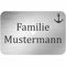 INDIGOS UG - Namensschild - Anker - 150x100 mm Aluverbundplatte Edelstahllook 3 mm - individuell personalisiert mit Wunschtext, Namen, Familienname, Firma - Briefkasten - Haustür
