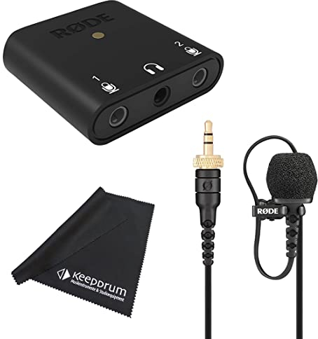 Rode Lavalier II Lapel Microphone + Rode AI-Micro 2-Channel Interface + Keepdrum Microfibre Cloth