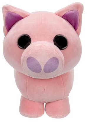 Adopt Me! AME0053-20 cm Plüsch - Schwein, offizielles Plüsch mit Spielcode