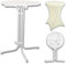 TRUTZHOLM Set aus Stehtisch klappbar Ø 80 cm in Weiß & passender Husse in Beige Tischdecke bügelfrei, waschbar, pflegeleicht für Gastrotisch Partytisch Bistrotisch Indoor & Outdoor