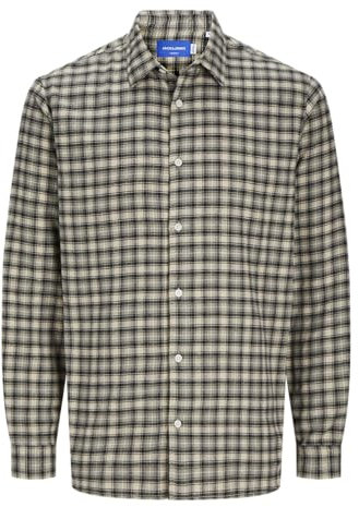 JACK & JONES Jorjoshua Chemise à Carreaux en Flanelle Taille Loisirs, Vétiver, M Homme