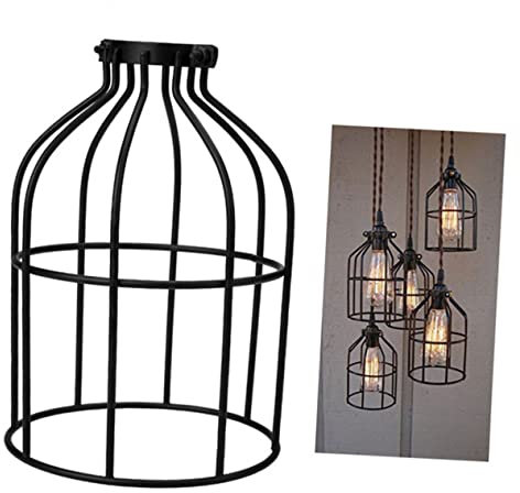 HOMSFOU Vintage Lichtkäfig Tischlampenschirme Schwarze Lampenschirme Lampenschirm Aus Drahtkäfig Schwarze Glühbirnen Lampenschirme Für Tischlampen Kleiner Vogelkäfig Leuchter