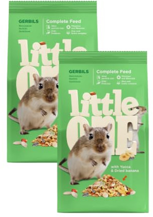 Little One Gerbils | Doppelpack | 2 x 400 g | Alleinfutter für Rennmäuse | Kann den vollen Bedarf an Eiweißstoffen, Fetten, Kohlenhydraten, Mineralstoffen und Vitaminen Decken