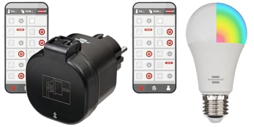 Brennenstuhl Connect WLAN Steckdose WA 3000 XS02 für außen IP44 & Connect WLAN LED Glühbirne SB 800 E27