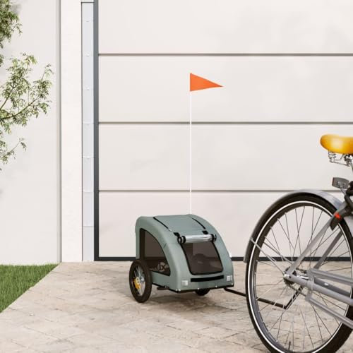 ShGaxin Fahrradanhänger Hunde Grau Oxford-Gewebe und Eisen, Fahrrad Anhänger, Lastenanhänger, Handwagen, Fahrrad-lastenanhänger, Lastenfahrrad 93951