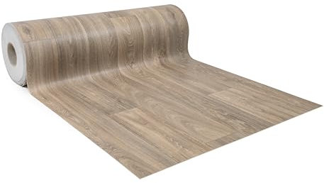 GIURI TESSUTI - Pavimento in PVC - Rivestimento per superfici in Vinile Impermeabile con texture Antiscivolo e supporto in Schiuma ad Alta Resilienza (AL METRO, RIVON AMBER)