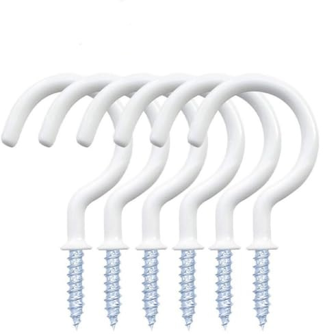 Heuskay 12 ganchos de plástico para montaje en pared de 7,4 cm, color blanco