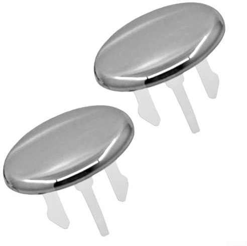 Lecreatekit 2 x Badezimmer-Waschbecken-Lochabdeckung, Chrom, runde Zierleiste für Überlauf-Ersatz