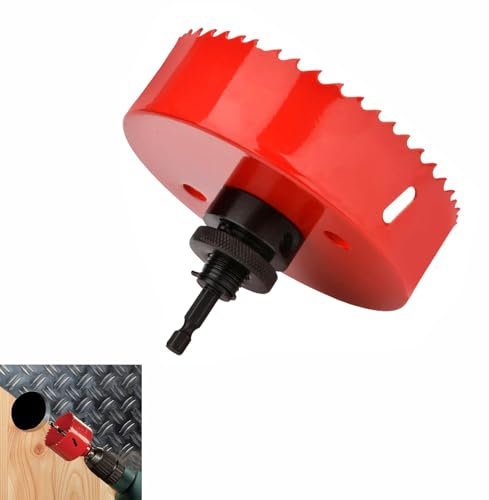 170mm Hole Saw with Quick Change Arbor, Hole Drilling Cutter HSS BI-Metal for Wood, Plywood, PVC, Drywall and Metal Sheet