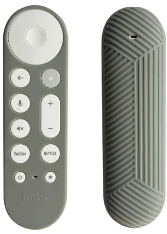BAOKZZOM Silicone Case Cover for Google TV Streamer (4K) Voice Remote 2024 - Protective (Anti-Slip) Shockproof Lightweight Remote Cover, Hazel