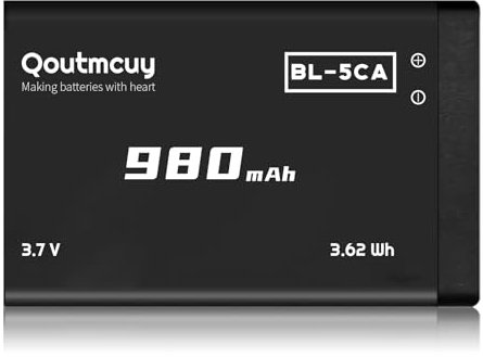 BL-5CA Akku,980mAh Li-Ion Ersatzakku für Nokia 1110, 1111, 1112, 1200, 1208, 1209, 1680C Akku