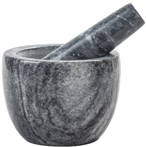Mortar and Pestle Set – Pestle & Mortar Grinder Perfect for Crushing Grinder for Herbs, Garlic, Walnut and Spices (Marble)
