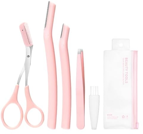 Augenbrauen-Trimmset, Augenbrauen-Pflegeset Augenbrauentrimmer, Scherenkamm | Augenbrauen-Set für Männer und Frauen, Schutzhülle, Augenbrauenschneider mit Etui für Anfänger und Make-up-